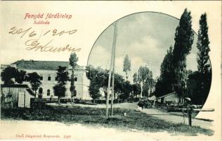 1900 Fonyód-fürdőtelep, Vasúti szálloda és sorompó. Gerő Zsigmond kiadása