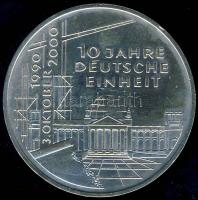 Németország 2000D 10M Ag "10 éves a Német Egység" T:2+
