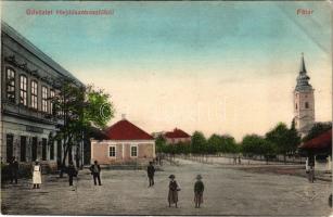 1910 Hajdúszoboszló, Fő tér, templom, Bika szálloda. W.L. Bp.2096. (EK)