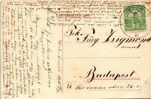 1910 Hajdúszoboszló, Fő tér, templom, Bika szálloda. W.L. Bp.2096. (EK)