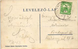 1913 Solymár, Groman Antal vendéglős és fűszerkereskedő üzlete. Valasek Sándor fényképész kiadása (E...