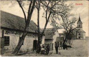 1911 Zamárdi, utca, templom, Magyar József vendéglője a tengerszemhez (EK)