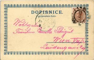 1899 (Vorläufer) Pardubice, Zámek, Prumyslová skola, Dekansky chrám, Novomestská skola, Zelená brána...