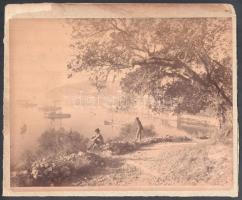 cca 1900-1910 Monte-Carlo, Operaház / Villefranche-sur-Mer, látkép a kikötővel és gőzhajókkal, 2 db ...