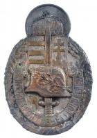 ~1940. "Nagy Honvéd Sportügyességi Jelvény" préselt, ezüstözött bronz jelvény (51x34mm) T:2,2- kopott ezüstözés / Hungary ~1940. "Large Sports Qualification Badge" silver plated bronze badge (51x34mm) C:XF,VF worn silvering