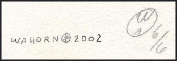 Wahorn András (1953-): Herpo, 2002. Computer print, dombornyomás, merített papír, jelzett, számozott...