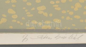 ifj. Iván Szilárd (1955-): Nyár. Linómetszet, papír, jelzett, üvegezett fakeretben, 26×39 cm