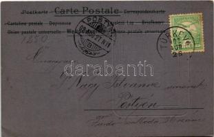 1902 Art Nouveau lady. Emb. litho (EK)