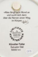 Rosenthal, Salvador Dalí dísztányér, hibátlan, limitált, jelzett, d: 26 cm