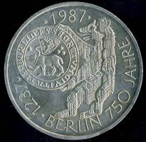 NSZK 1987J 10M Ag "750 éves Berlin" T:2+