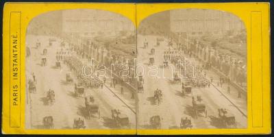 cca 1891 Párizs, vintage, keményhátú sztereó fotó, 8,5x17,2 cm / Paris, vintage stereo photo