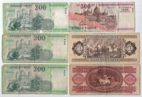 1983. 50Ft + 1992. 100Ft + 1998. 200Ft "FH" (anyaghiány) + 2004. 200Ft "FB" + 20...