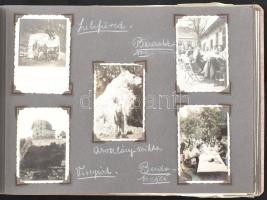 cca 1930-1950 2 db régi fényképalbum, vegyes családi és egyéb fotókkal, összesen kb. 120 db, vegyes méretben