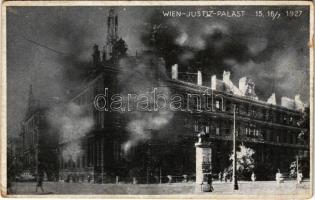 Wien, Vienna, Bécs; Der brennende Justizpalast 15. 16/7. 1927. / Palace of Justice on fire (EK)