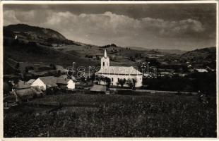 1944 Nagyilva, Felsőilva, Ilva Mare; látkép, templom / general view, church (vágott / cut)