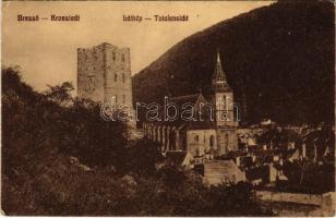 1915 Brassó, Kronstadt, Brasov; látkép, Fekete templom / Totalansicht / general view, tower, church (EB)