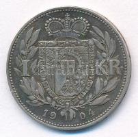 Liechtenstein 1904. 1K Ag "II. János" T:2,2- patina, kis ph 
Liechtenstein 1904. 1 Kronen...