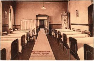 Eperjes, Presov; Angolkisasszonyok intézete, belső, Bentlakó növendékek hálóterme / dormitory of the...