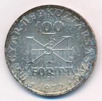 1972. 100Ft Ag "Szent István" T:1- patina 
Adamo EM39