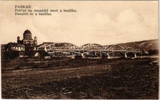 1931 Párkány, Parkan, Stúrovo; Pohlad na dunajsky most a baziliku / Duna híd és esztergomi bazilika / Danube bridge, basilica (fa)