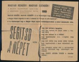 1944 Antifasiszta röplap a rendőrök számára készítve, melyben a labancok kiszolgálására szakadással ...