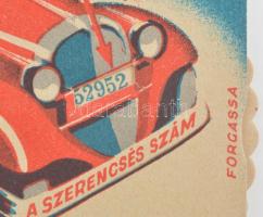 Budapest ~1930. "Ez a szám befut - Guttmann Géza Banküzletében" forgatható hátlapú sorsját...