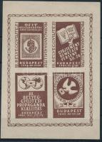 1945 III. Bélyeggyűjtési propaganda kiállítás emlékív / souvenir sheet