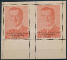 1943 Magyarország kormányzójának 75. születésnapjára levélzáró pár / label pair