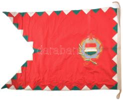 1970 A Honvéd Folyami Flottilla díszlobogója. Szőtt. 75x110 cm Szép állapotban / Flag of the Hungarian River Forces (Danube Flotilla) 75x110 cm