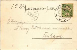 1904 Békéscsaba, Körös-part, híd, gőzmalom