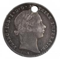 Ausztria 1855A 10kr Ag "Ferenc József" T:2- lyukas, patina 
Austria 1855A 10 Kreuzer Ag &...