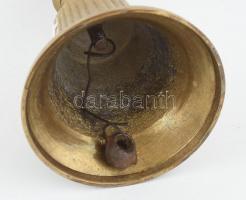 Réz csengő fa nyéllel, m: 18 cm