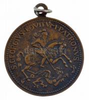 ~1800. Szent György érem kétoldalas ezüstözött bronz emlékérem füllel (20mm) T:1-,2 lekopott ezüstözés