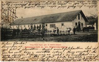 1903 Rimaszombat, Rimavská Sobota; M. kir. földmíves iskola, Négyökrös fogat, gép és eszköz csoport / farming school (EB)