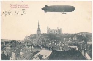 1911 Pozsony, Pressburg, Bratislava; Parseval katonai kormányozható léghajó / Parseval military dirigible airship (Rb)