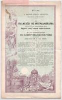 Budapest 1890. "Italmérési jog kártalanítására kibocsátott 4 1/2%-al kamatozó adómentes kötvény...