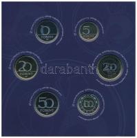 2021. 5Ft Cu-Ni-Zn "75 éves a Forint" (6xklf) + 5Ft-200Ft (6xklf) forgalmi szett dísztokba...