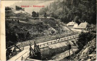 1912 Ojtoz, Ojtoztelep, Oituz; Rákóczi vár az Ajtozi úton, híd. Turóczy László kiadása / Cetatea Rákóczi / castle, bridge