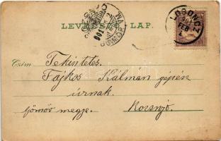 1901 Losonc, Lucenec; látkép a zsinagógával. Kármán kiadása / synagogue (EK)