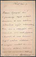 cca 1890 gr Desewffy Aurél főrendiházi elnök autográf levele