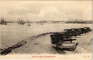 Alexandria, Alexandrie; Vue du Port / port, vessels, cannons