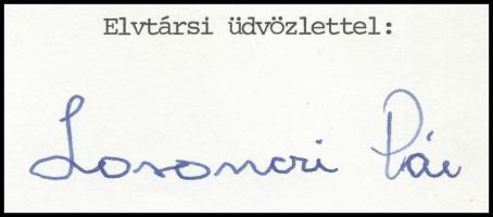 1987 Losonci Pál államfő autográf aláírása hivatalos levélen