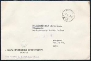 1987 Losonci Pál államfő autográf aláírása hivatalos levélen