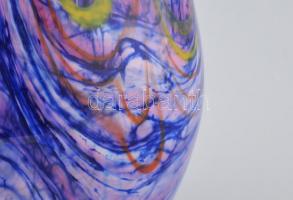Nagy méretű muranoi váza, több rétegű üveg, jelzés nélkül, hibátlan, m: 41,5 cm