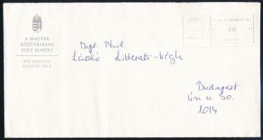 2003 Göncz Árpád volt államfő autográf aláírása Litteratti-Végh Lászlónak szóló levélen