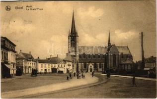 1925 Geel, Gheel; Markt / La Grand Place / square, church, automobile (fa)
