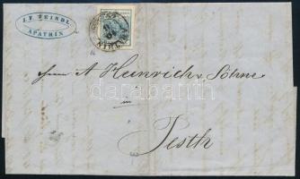 1854 9kr levélen / on cover "APATHIN" - Pesth