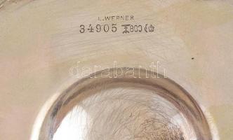 Ezüst (Ag) Jugendstil bortartó. Lecsavarható, bajonettzáras kerek bortartón barázdált díszítésű füle...