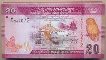 Srí Lanka 2010. 20R (100x) közte sorszámkövetők T:I,I- Sri Lanka 2010. 20 Rupees (100x) within consecutive serials C:UNC,AU Krause P#123a