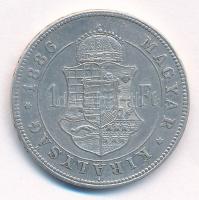 1886KB 1Ft Ag "Ferenc József / Barokk címer" T:2 patina 
Hungary 1886KB 1 Forint Ag "...